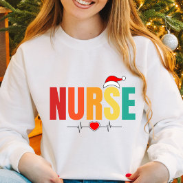 Weihnachten Weihnachtsmannmütze Niedlich Krankenpf Sweatshirt
