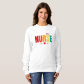 Weihnachten Weihnachtsmannmütze Niedlich Krankenpf Sweatshirt (Vorne ganz)