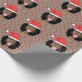 Weihnachten Weihnachtsmannmütze, Schwarze Frau, Ka Geschenkpapier (Ecke)