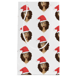 Weihnachten Weihnachtsmannmütze, Schwarze Frau, Na Kleine Geschenktüte