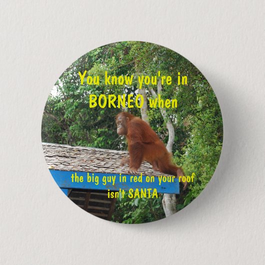 Weihnachten Weihnachtsmanns Borneo Button (Vorderseite)