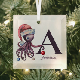 Weihnachten-Weihnachtsmarkt-Monogramm-Name Ornament Aus Glas