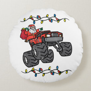 Weihnachten Weihnachtsmonster Lkw Jungen Kinder Kl Rundes Kissen