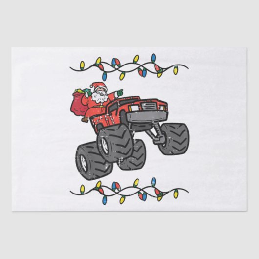 Weihnachten Weihnachtsmonster Lkw Jungen Kinder Kl Seidenpapier (Vorderseite)