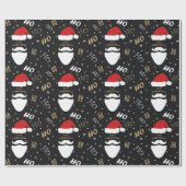 Weihnachten Weihnachtsmuster Schwarzer Hintergrund Geschenkpapier (Flach)