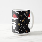 Weihnachten Weihnachtsmuster Schwarzer Hintergrund Kaffeetasse (VorderseiteRechts)
