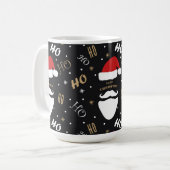 Weihnachten Weihnachtsmuster Schwarzer Hintergrund Kaffeetasse (Vorderseite Links)
