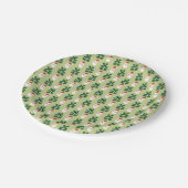 Weihnachten Weihnachtsrot und Grün Pappteller (Schrägansicht)