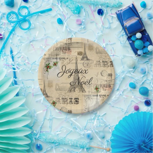 Weihnachten-WeihnachtsVintage Papierplatte Paris Pappteller (Party)