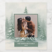 Weihnachten Weihnachtswasserschneebedeckte Weihnac Weinetikett (Einzelnes Label)