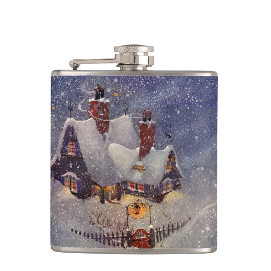 Weihnachten, Weihnachtswerkstatt Nordpol Flachmann (Vorderseite)