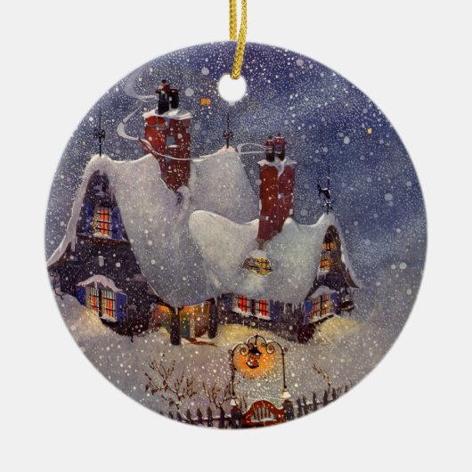 Weihnachten, Weihnachtswerkstatt Nordpol Keramikornament (Vorne)