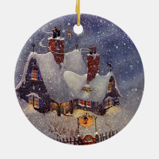 Weihnachten, Weihnachtswerkstatt Nordpol Keramikornament (Hinten)