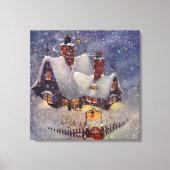 Weihnachten, Weihnachtswerkstatt Nordpol Leinwanddruck (Vorderseite)