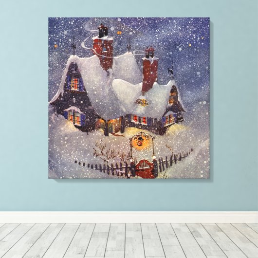 Weihnachten, Weihnachtswerkstatt Nordpol Leinwanddruck (Insitu (Holzboden))