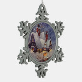 Weihnachten, Weihnachtswerkstatt Nordpol Schneeflocken Zinn-Ornament (Links)