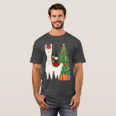 Weihnachten Wein Llama Weihnachtsfrauen Familie Mä T-Shirt (Vorne ganz)