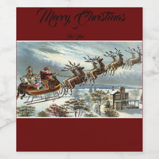 Weihnachten Weinetikett (Einzelnes Label)