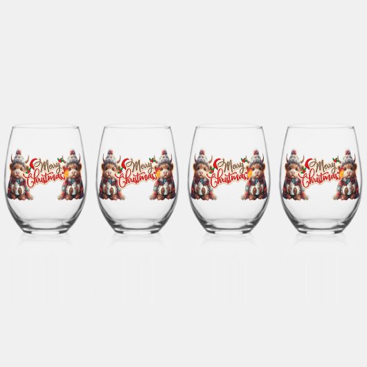 Weihnachten Weinglas Ohne Stiel (Vorderseite)