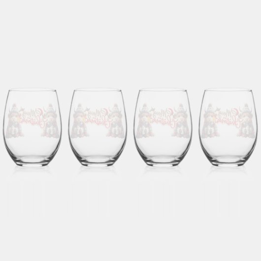 Weihnachten Weinglas Ohne Stiel (Hinten)