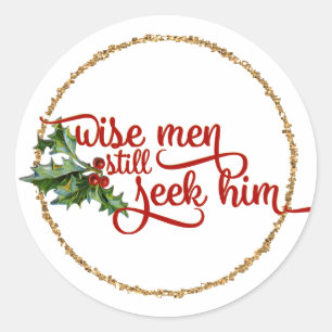 Weihnachten Weisen immer noch suchen ihn Runder Aufkleber
