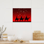 Weihnachten Weisen Red Sky Star Lite Nacht Poster (Küche)