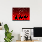Weihnachten Weisen Red Sky Star Lite Nacht Poster (Heimbüro)