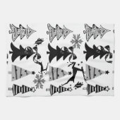 Weihnachten Weiß & Schwarze Bäume Küchentücher (Horizontal)
