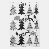 Weihnachten Weiß & Schwarze Bäume Küchentücher (Vertikal)