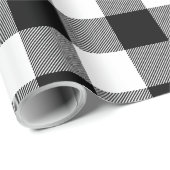 Weihnachten weiß u. schwarzer riesiger Büffel-Karo Geschenkpapier (Rolleneckpunkt)