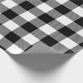 Weihnachten weiß u. schwarzer riesiger Büffel-Karo Geschenkpapier (Ecke)