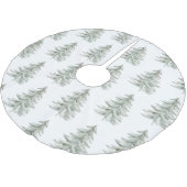 Weihnachten Weiße Grüne Bäume Polyester Weihnachtsbaumdecke (Schrägansicht)