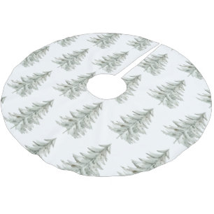 Weihnachten Weiße Grüne Bäume Polyester Weihnachtsbaumdecke