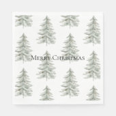 Weihnachten Weiße Grüne Bäume Serviette (Vorderseite)
