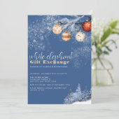 Weihnachten Weißer Elefant Geschenkbörse Einladung (Stehend Vorderseite)