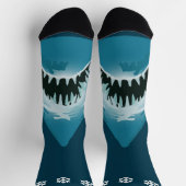 Weihnachten Weißer Hai Blaue Schneeflocke Socken (Oben)