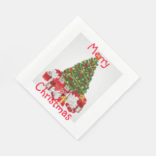 Weihnachten/Weißer Standard Mittagessen Napkin/Bau Serviette