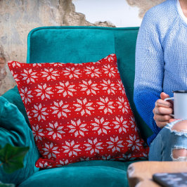 Weihnachten - Weißer Winter Strick Snowflakes Kissen