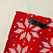 Weihnachten - Weißer Winter Strick Snowflakes Strandtuch (Beispiel)