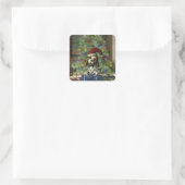 Weihnachten Welpe Square Sticker (Tasche)
