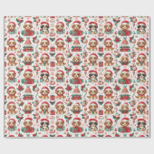 Weihnachten - Welpen-Wrapping Paper Geschenkpapier (Flach)