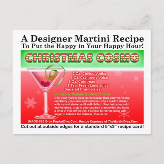 Weihnachten Weltbürger Martini Rezept Postkarte (Vorderseite)
