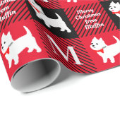 Weihnachten West Highland Terrier Kariert Geschenkpapier (Rolleneckpunkt)