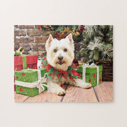 Weihnachten - Westhochland Terrier - Abby Puzzle (Horizontal)