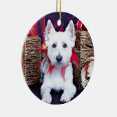 Weihnachten - Westie - Bella Keramikornament (Rechts)