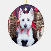 Weihnachten - Westie - Bella Keramikornament (Links)