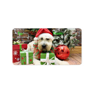 Weihnachten - Wheaten Terrier - Bailey Adressaufkleber