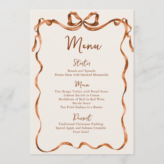 Weihnachten Whimsical Funky Boho-Bogen Dinnerparty Menükarte (Vorderseite)