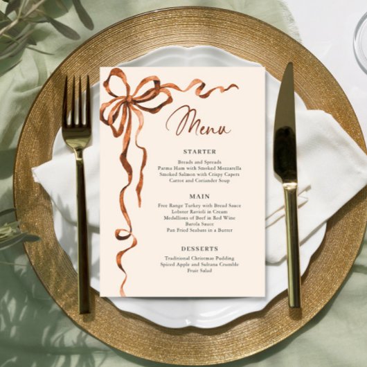 Weihnachten Whimsical Funky Boho-Bogen Dinnerparty Menükarte