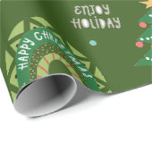 Weihnachten - Whimsical Ornament Rainbow Bell Gree Geschenkpapier (Rolleneckpunkt)